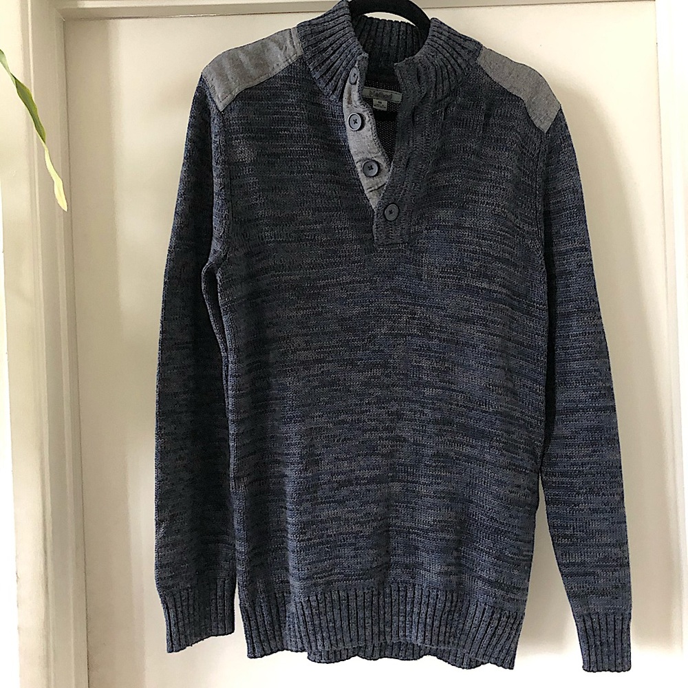 Method Cable Knit Navy And Grey Pullover Sweater - image 1